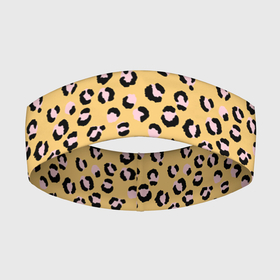Повязка на голову 3D с принтом Желтый леопардовый принт в Новосибирске,  |  | Тематика изображения на принте: желтый | леопардовый принт | паттерн | пятна | пятнистый | розовый | текстура