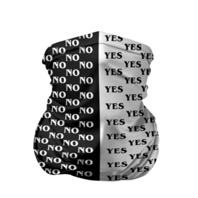 Бандана-труба 3D с принтом YES | NO (Z) в Тюмени, 100% полиэстер, ткань с особыми свойствами — Activecool | плотность 150‒180 г/м2; хорошо тянется, но сохраняет форму | no | yes | да | надписи | нет | популярное | чб | черно белое