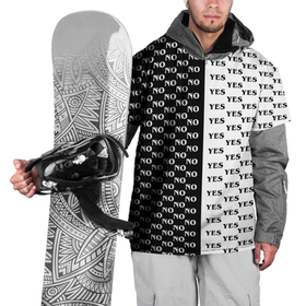 Накидка на куртку 3D с принтом YES | NO (Z) в Тюмени, 100% полиэстер |  | no | yes | да | надписи | нет | популярное | чб | черно белое