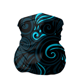 Бандана-труба 3D с принтом Лазурные листья в Петрозаводске, 100% полиэстер, ткань с особыми свойствами — Activecool | плотность 150‒180 г/м2; хорошо тянется, но сохраняет форму | арт | лазурный | синий | ткань | узор
