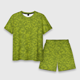 Мужской костюм с шортами 3D с принтом Зеленый мраморный узор в Кировске,  |  | зеленый | зеленый мрамор | каменный | модный | мраморный | современный