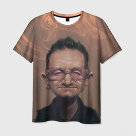 Мужская футболка 3D с принтом БОНО | U2 | Ю ТУ (Z) в Белгороде, 100% полиэфир | прямой крой, круглый вырез горловины, длина до линии бедер | bono | u2 | альтернативный рок | боно | боно эдж | дэнс рок | постпанк | рок | софт рок | ю ту
