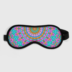 Маска для сна 3D с принтом разноцветный калейдоскоп  в Екатеринбурге, внешний слой — 100% полиэфир, внутренний слой — 100% хлопок, между ними — поролон |  | детский | женский | калейдоскоп | круглый | орнамент | розовый | этнический