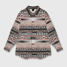 Мужская рубашка oversize 3D с принтом Полосатый этнический орнамент коричнево черный в Новосибирске,  |  | абстрактный | геометрические фигуры | коричневый | полосатый узор | полосы | черный и коричневый | этнический