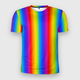 Мужская футболка 3D спортивная с принтом Color gradient в Петрозаводске, 100% полиэстер с улучшенными характеристиками | приталенный силуэт, круглая горловина, широкие плечи, сужается к линии бедра | градиент | радуга | текстура | текстура градиента | трендовый градиент | тренды | цветной градиент