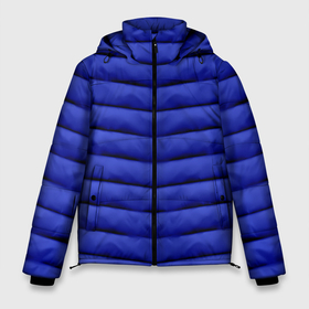 Мужская зимняя куртка 3D с принтом Синий пуховик в Екатеринбурге, верх — 100% полиэстер; подкладка — 100% полиэстер; утеплитель — 100% полиэстер | длина ниже бедра, свободный силуэт Оверсайз. Есть воротник-стойка, отстегивающийся капюшон и ветрозащитная планка. 

Боковые карманы с листочкой на кнопках и внутренний карман на молнии. | пуховик | синий | синий пуховик | текстура | текстура пуховика | трендовый синий | тренды