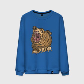 Мужской свитшот хлопок с принтом Wild Bear , 100% хлопок |  | Тематика изображения на принте: гризли | дикий | иллюстрация | медведь | мишка