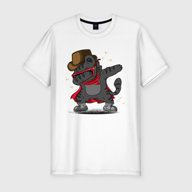 Мужская футболка хлопок Slim с принтом Дэбкот в Курске, 92% хлопок, 8% лайкра | приталенный силуэт, круглый вырез ворота, длина до линии бедра, короткий рукав | иллюстрация | котенок | котик | кошак | стильный кот