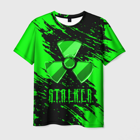 Мужская футболка 3D с принтом S.T.A.L.K.E.R.  NEON | СТАЛКЕР в Санкт-Петербурге, 100% полиэфир | прямой крой, круглый вырез горловины, длина до линии бедер | game | stalker | stalker 2 | зона | игра | радиация | сталкер | сталкер 2 | чернобыль