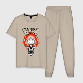 Мужская пижама хлопок с принтом Cannibal Corpse | Труп Каннибала (Z) в Белгороде, 100% хлопок | брюки и футболка прямого кроя, без карманов, на брюках мягкая резинка на поясе и по низу штанин
 | cannibal | cannibal corpse | corpse | death metal | deathgrind | алекс уэбстер | брутальный дэт метал | дэт метал | дэтграйнд | пол мазуркевич | роб барретт | труп каннибала