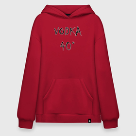 Худи SuperOversize хлопок с принтом Vodka 40 в Тюмени, 70% хлопок, 30% полиэстер, мягкий начес внутри | карман-кенгуру, эластичная резинка на манжетах и по нижней кромке, двухслойный капюшон
 | водка | градусы | спирт