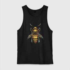 Мужская майка хлопок с принтом Акварельная пчела в Екатеринбурге, 100% хлопок |  | bee | акварель | акварельная пчела | большая пчела | насекомое | пчела | реалистичная пчела