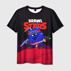 Мужская футболка 3D с принтом Ниндзя ЭШ Ash Brawl Stars в Белгороде, 100% полиэфир | прямой крой, круглый вырез горловины, длина до линии бедер | Тематика изображения на принте: ash | brawl | brawl stars | brawlstars | brawl_stars | аш | бравл | бравлстарс | эш