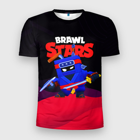 Мужская футболка 3D спортивная с принтом Ниндзя ЭШ Ash Brawl Stars в Белгороде, 100% полиэстер с улучшенными характеристиками | приталенный силуэт, круглая горловина, широкие плечи, сужается к линии бедра | ash | brawl | brawl stars | brawlstars | brawl_stars | аш | бравл | бравлстарс | эш