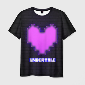 Мужская футболка 3D с принтом UNDERTALE PURPLE HEART , 100% полиэфир | прямой крой, круглый вырез горловины, длина до линии бедер | sans | undertale | андертале | андертейл | игра | подземная история | подземная сказка | санс | сердце | ундертале