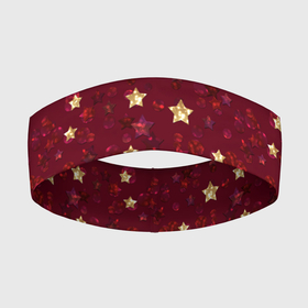 Повязка на голову 3D с принтом Россыпи золотых звезд в Петрозаводске,  |  | блеск | блестящий | детский | звезды | золото | золотой и красный | красный | модный