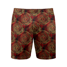Мужские шорты спортивные с принтом Красно-оливковый ретро  ,  |  | Тематика изображения на принте: абстрактный | детский | кольца | коричневый | красный | круги | модный | молодежный | оливковый | ретро