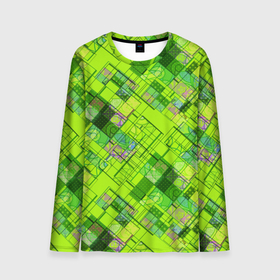 Мужской лонгслив 3D с принтом Ярко-зеленый абстрактный узор в Тюмени, 100% полиэстер | длинные рукава, круглый вырез горловины, полуприлегающий силуэт | абстрактный | геометрический | детский | зеленый неоновый | креативный | модный | молодежный | неоновый | яркий зеленый