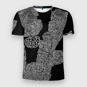 Мужская футболка 3D спортивная с принтом Узор ночи в Санкт-Петербурге, 100% полиэстер с улучшенными характеристиками | приталенный силуэт, круглая горловина, широкие плечи, сужается к линии бедра | арт | гелиевая | картина | контраст | ручка | символы. | художник