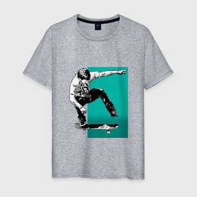 Мужская футболка хлопок с принтом Скейтборд в Санкт-Петербурге, 100% хлопок | прямой крой, круглый вырез горловины, длина до линии бедер, слегка спущенное плечо. | доска | панк рок | скейт | скейтборд