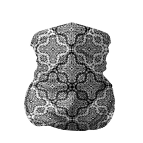 Бандана-труба 3D с принтом Черно-белый орнамент  в Белгороде, 100% полиэстер, ткань с особыми свойствами — Activecool | плотность 150‒180 г/м2; хорошо тянется, но сохраняет форму | абстрактный | ажурный | арабский | восточный | кружева | кружевной | современный | черно белый | черный