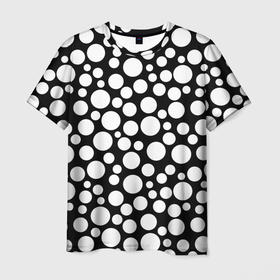 Мужская футболка 3D с принтом Черно-белый горох в Санкт-Петербурге, 100% полиэфир | прямой крой, круглый вырез горловины, длина до линии бедер | в горошек | горох | детский | женский | модный | ретро | черно белый