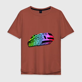 Мужская футболка хлопок Oversize с принтом Красочный Бентли на Гусеницах , 100% хлопок | свободный крой, круглый ворот, “спинка” длиннее передней части | взрыв красок | гусеничная техника | красочная машина | поп арт | цвета радуги.