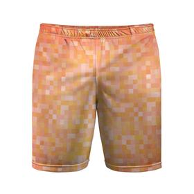 Мужские шорты спортивные с принтом Оранжевая пиксель абстракция в Екатеринбурге,  |  | halloween | pixel art | абстракция | оранжевый | осенний | пиксели | пиксель арт | пиксельный | рыжий | хэллоуин