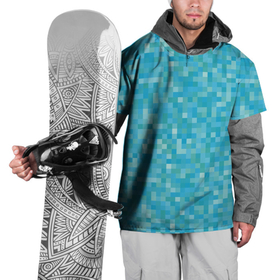 Накидка на куртку 3D с принтом Бирюзовая пиксель абстракция в Екатеринбурге, 100% полиэстер |  | Тематика изображения на принте: pixel art | абстракция | бирюзовый | изумрудный | пиксели | пиксель арт | пиксельный