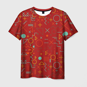 Мужская футболка 3D с принтом Mathematics Geometry Geometric в Кировске, 100% полиэфир | прямой крой, круглый вырез горловины, длина до линии бедер | Тематика изображения на принте: plus | геометрический узор | круги | прямоугольник | треугольник