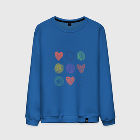 Мужской свитшот хлопок с принтом Цветные сердца и круги в Курске, 100% хлопок |  | карандаш | круги | рисование | сердце | узор