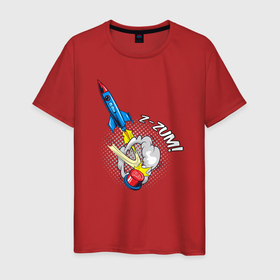 Мужская футболка хлопок с принтом Pop-art в Кировске, 100% хлопок | прямой крой, круглый вырез горловины, длина до линии бедер, слегка спущенное плечо. | pop art | popular art | кнопка | облако | поп арт | популярное искусство | ракета