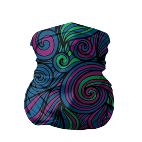 Бандана-труба 3D с принтом Сказочный лес в Петрозаводске, 100% полиэстер, ткань с особыми свойствами — Activecool | плотность 150‒180 г/м2; хорошо тянется, но сохраняет форму | аква | дизайн | зеленый | узор | фиолетовый