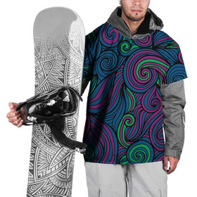 Накидка на куртку 3D с принтом Сказочный лес в Курске, 100% полиэстер |  | аква | дизайн | зеленый | узор | фиолетовый