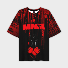 Мужская футболка oversize 3D с принтом ММА в крови в Кировске,  |  | борьба | драка | кровь | мма | спорт