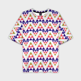 Мужская футболка oversize 3D с принтом Геометрический узор в виде треугольников в Белгороде,  |  | 