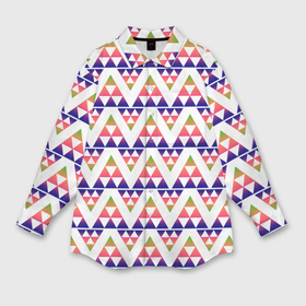 Мужская рубашка oversize 3D с принтом Геометрический узор в виде треугольников в Белгороде,  |  | 