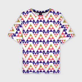 Женская футболка oversize 3D с принтом Геометрический узор в виде треугольников в Белгороде,  |  | 