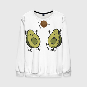 Мужской свитшот 3D с принтом Любимые авокадо  в Новосибирске, 100% полиэстер с мягким внутренним слоем | круглый вырез горловины, мягкая резинка на манжетах и поясе, свободная посадка по фигуре | авокадо | другу | любимой | любимому | парные футболки | подруге | фрукты