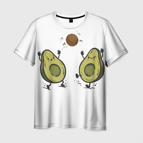 Мужская футболка 3D с принтом Любимые авокадо  , 100% полиэфир | прямой крой, круглый вырез горловины, длина до линии бедер | авокадо | другу | любимой | любимому | парные футболки | подруге | фрукты