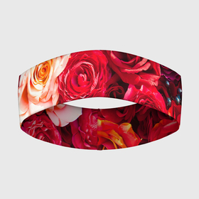 Повязка на голову 3D с принтом Букет роз в Петрозаводске,  |  | большие | букет | девушкам | красивые | пышные | розы | цветы | яркие