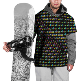 Накидка на куртку 3D с принтом Fuck паттерн темный , 100% полиэстер |  | мат | надписи | ненормативная лексика | паттерн | прикольные | черный цвет