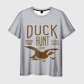 Мужская футболка 3D с принтом Утиная охота в Тюмени, 100% полиэфир | прямой крой, круглый вырез горловины, длина до линии бедер | for hunt | for hunter | hunt | hunter | weapon | дичь | оружие | охота | охотник | охотникам | охотнику | охотнице