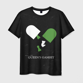 Мужская футболка 3D с принтом Qweens gambit в Кировске, 100% полиэфир | прямой крой, круглый вырез горловины, длина до линии бедер | chess | serial | the queens gambit | аня тейлор джой | сериал | сериалы | ход королевы | шахматы | элизабет хармон