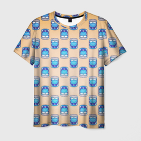 Мужская футболка 3D с принтом Сгущенка паттерн в Екатеринбурге, 100% полиэфир | прямой крой, круглый вырез горловины, длина до линии бедер | pop art | десерт | еда | паттерн | поп арт | сгущенка | сладкое