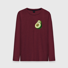 Мужской лонгслив хлопок с принтом Няшный авокадо , 100% хлопок |  | avocado | cartoon | cute | fruits | kawaii | авокадо | каваи | мило | фрукты