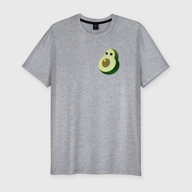 Мужская футболка хлопок Slim с принтом Няшный авокадо , 92% хлопок, 8% лайкра | приталенный силуэт, круглый вырез ворота, длина до линии бедра, короткий рукав | avocado | cartoon | cute | fruits | kawaii | авокадо | каваи | мило | фрукты