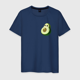 Мужская футболка хлопок с принтом Няшный авокадо в Петрозаводске, 100% хлопок | прямой крой, круглый вырез горловины, длина до линии бедер, слегка спущенное плечо. | Тематика изображения на принте: avocado | cartoon | cute | fruits | kawaii | авокадо | каваи | мило | фрукты