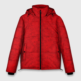 Мужская зимняя куртка 3D с принтом Ярко красный мраморный узор в Санкт-Петербурге, верх — 100% полиэстер; подкладка — 100% полиэстер; утеплитель — 100% полиэстер | длина ниже бедра, свободный силуэт Оверсайз. Есть воротник-стойка, отстегивающийся капюшон и ветрозащитная планка. 

Боковые карманы с листочкой на кнопках и внутренний карман на молнии. | абстрактный | алый | камень | красный | красный мрамор | мрамор | мраморный узор | современный