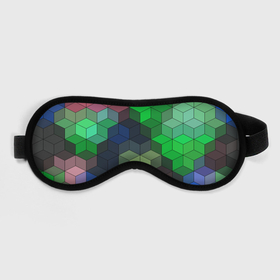 Маска для сна 3D с принтом Разноцветный геометрический уз в Екатеринбурге, внешний слой — 100% полиэфир, внутренний слой — 100% хлопок, между ними — поролон |  | абстрактный | зеленый | молодежный | разноцветный узор | ромбы | синий | текстура